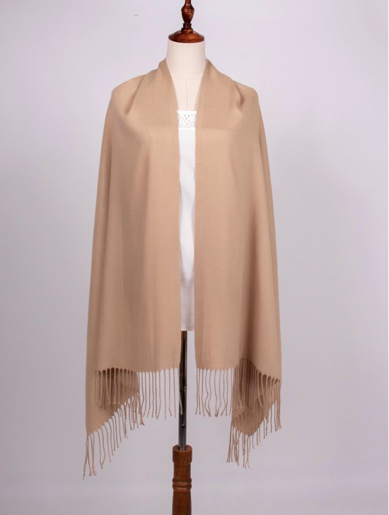 Solid Color Shawl Scarf W/ Tassels
